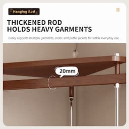Bedside Clothes Rack with Motion Sensor Light and Drawer 170cm