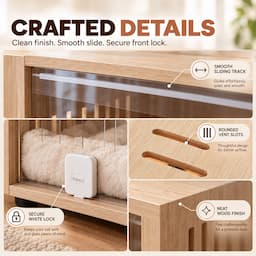 2-in-1 Cat House Side Table Wooden Pet Bed End Table with Acrylic Door 60cm