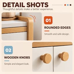 Storage Cabinet with Drawer and Doors Wooden Sideboard Buffet Kitchen Cabinet
