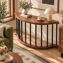 2-in-1 Rocking Chair Floor Lounger with Desk Mode Cream Cushion Bentwood Frame