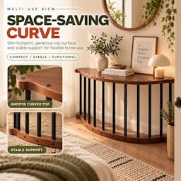 2-in-1 Rocking Chair Floor Lounger with Desk Mode Cream Cushion Bentwood Frame