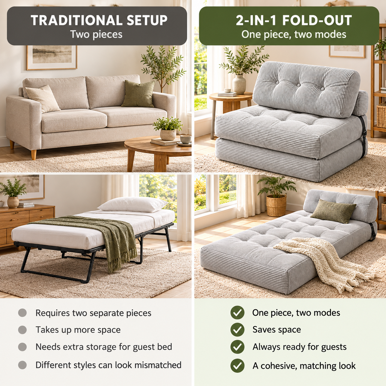 sofa know the size before it arrives