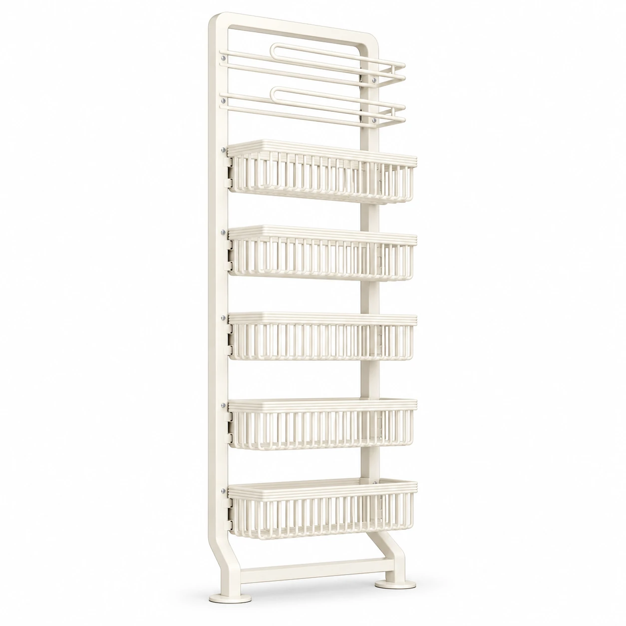 5-Tier Slim Fridge Side Storage Rack – Space-Saving Kitchen Organizer